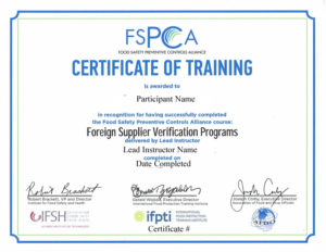 Online and Onsite FSVP Training Options No travel or with travel